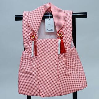 七五三 三歳 女児 被布コート 単品 赤 絞り柄 NO34401(和服/着物)