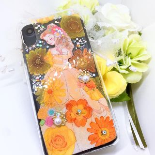 【361】iPhoneX/XS 押し花風 ディズニー 大人可愛いベル＊