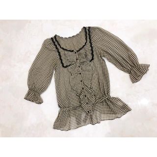 ジルスチュアート(JILLSTUART)のジルスチュアート　ギンガムチェック　トップス　チュニック　M(シャツ/ブラウス(長袖/七分))