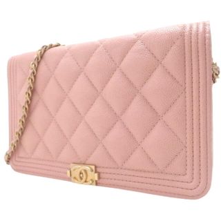 シャネル(CHANEL)のシャネル チェーンウォレット キャビアスキン ピンク 40800066966(財布)