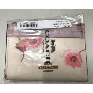 コーチ(COACH)のミニ スキニー ID ケース ウィズ マルチ フローラル プリント(パスケース/IDカードホルダー)