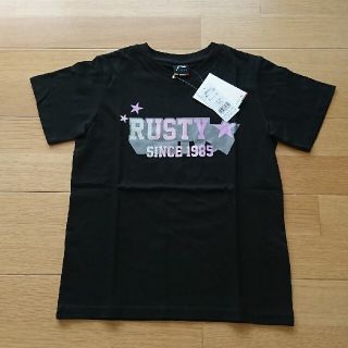 ラスティ(RUSTY)の新品 RUSTY ロゴ Tシャツ 130cm ブラック 黒 半袖(Tシャツ/カットソー)