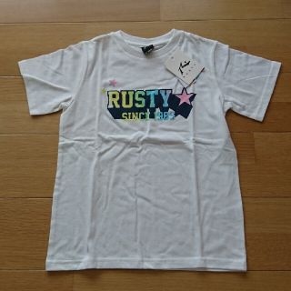 ラスティ(RUSTY)の新品 RUSTY ロゴ Tシャツ 140cm ホワイト 白 半袖(Tシャツ/カットソー)