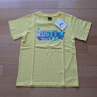 ラスティ(RUSTY)の新品 RUSTY ロゴ Tシャツ 140cm イエロー 黄 半袖(Tシャツ/カットソー)