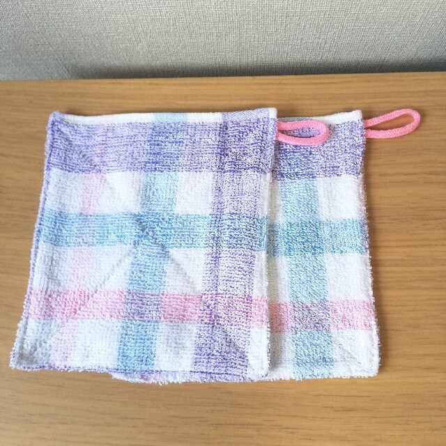 雑巾紐つきチェック2枚 ハンドメイドのハンドメイド その他(その他)の商品写真