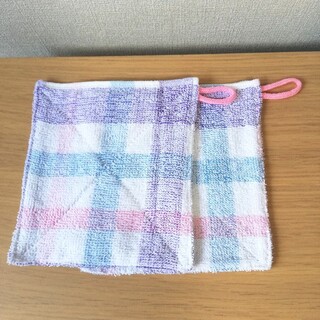 雑巾紐つきチェック2枚(その他)