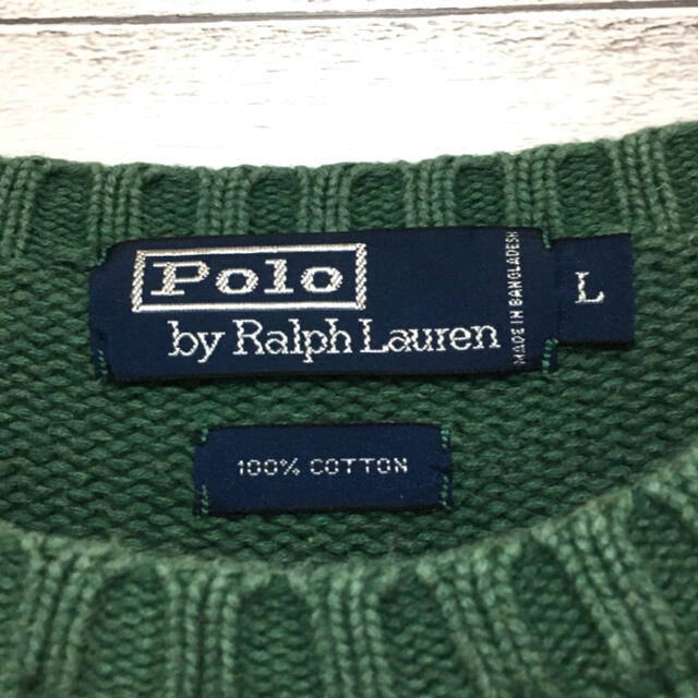 POLO RALPH LAUREN(ポロラルフローレン)の激レア 90s ラルフローレン ニット アースカラー ビックシルエット 刺繍ロゴ メンズのトップス(ニット/セーター)の商品写真