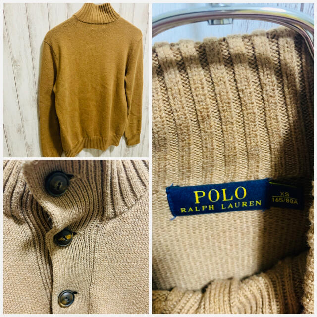 POLO RALPH LAUREN(ポロラルフローレン)の【希少】ラルフローレン ハーフボタン　ハーフジップ　ニット　セーターモックネック メンズのトップス(ニット/セーター)の商品写真