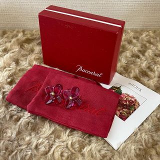 バカラ(Baccarat)の美品❤️バカラ　750 クリスタル　フラワー　イヤリング(イヤリング)