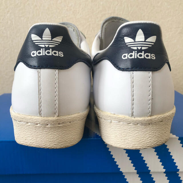 adidas(アディダス)のadidas superstar 80s ホワイト ネイビー 26cm 美品 メンズの靴/シューズ(スニーカー)の商品写真