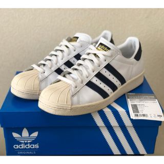 アディダス(adidas)のadidas superstar 80s ホワイト ネイビー 26cm 美品(スニーカー)