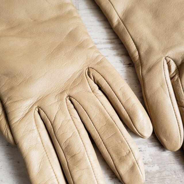 ニナリッチNINA RICCI メンズウール手袋 カシミヤ混レザーグレー ...