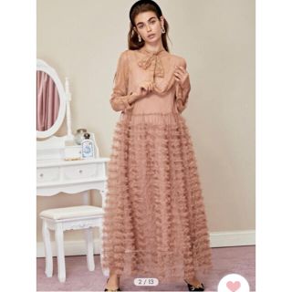 スナイデル(SNIDEL)のOrnament Ruffle Maxi Dress(ロングワンピース/マキシワンピース)