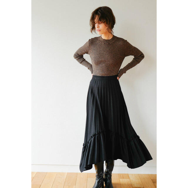 STUDIOUS(ステュディオス)の19aw CLANE FRILL PLEAT VOLUME SKIRT ブラック レディースのスカート(ロングスカート)の商品写真