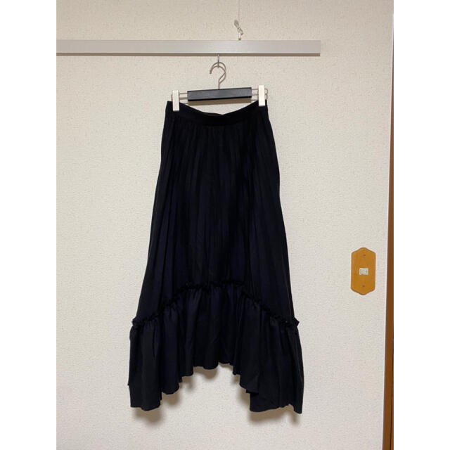STUDIOUS(ステュディオス)の19aw CLANE FRILL PLEAT VOLUME SKIRT ブラック レディースのスカート(ロングスカート)の商品写真