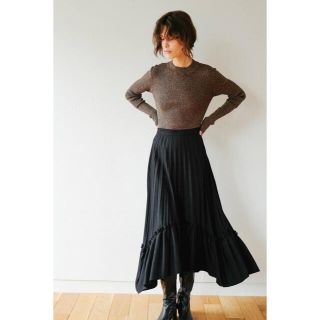 ステュディオス(STUDIOUS)の19aw CLANE FRILL PLEAT VOLUME SKIRT ブラック(ロングスカート)