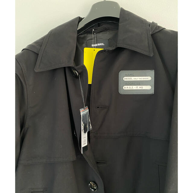 DIESELフード付きコートブラック ☆新品未使用☆ ジャケット DIESELフード付きコートブラック ☆新品未使用☆ ジャケット
