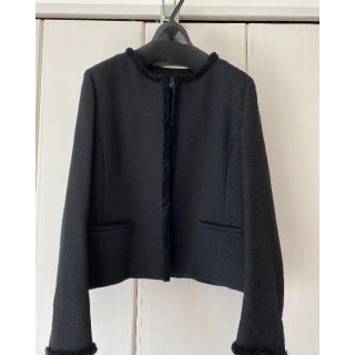 ユナイテッドアローズグリーンレーベルリラクシング(UNITED ARROWS green label relaxing)のグリーンレーベルリラクシング42ツイードフリンジジャケットスカート(スーツ)