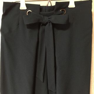 【美品】ブルーグリーン❤︎リボン付き❤︎スカンツ ワイドパンツ