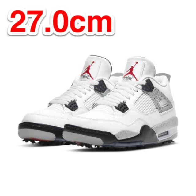 AIR JORDAN 4 G White Cement 27.0cm ゴルフ