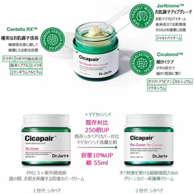 Dr. Jart+(ドクタージャルト)のドクタージャルト シカペア リカバー クリーム 55ml 二世代 コスメ/美容のベースメイク/化粧品(化粧下地)の商品写真