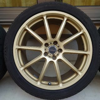 ブリヂストン(BRIDGESTONE)の中古 鍛造アルミホイール プロドライブ GC-010E 18インチとタイヤ(タイヤ・ホイールセット)