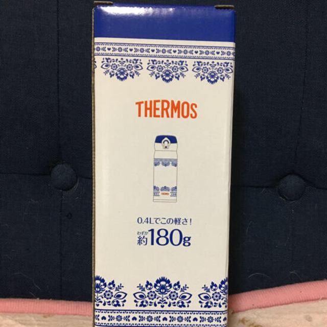 THERMOS(サーモス)のサーモス（THERMOS） 水筒 真空断熱ケータイマグ0.4L ブルーホワイト キッズ/ベビー/マタニティの授乳/お食事用品(水筒)の商品写真