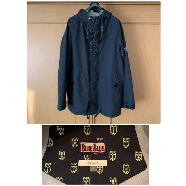 AIGLE × BLUE BLUE コラボ  レースアップレインパーカー  L