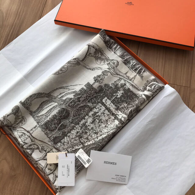 ー品販売 Hermes カシミアシルク カレジェアン さまざまな小屋 未使用