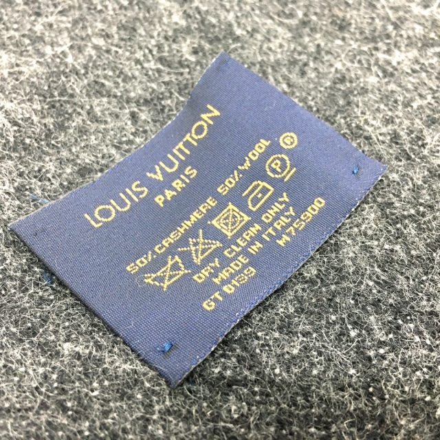 ルイヴィトン LOUIS VUITTON エシャルプ モノグラム M75900 モノグラム グラディエント マフラー カシミヤ グレー グレー×ブラック