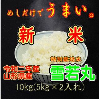 令和二年産新米　 山形県産　雪若丸 １０ｋｇ（特別栽培米＆大粒選別）(米/穀物)