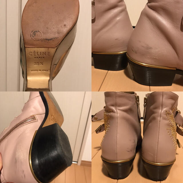 Chloe(クロエ)の更にお値下げ❣️Chloe 名品✨スタッズ ピンクベージュ ショートブーツ レディースの靴/シューズ(ブーツ)の商品写真