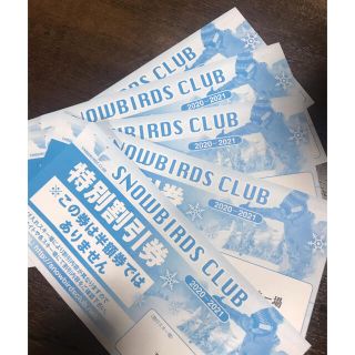 snowbirds club  特別割引券 5枚セット(その他)