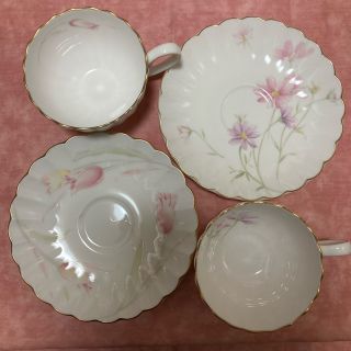 NIKKO Company カップ&ソーサー ホワイト ブルー系 白 青系 FINE BONE CHINA ファインボーンチャイナ レディース お祝い プレゼント 贈り物 コップ 食器 ぶどう 葉っぱ コーヒー 紅茶 松前R56号店