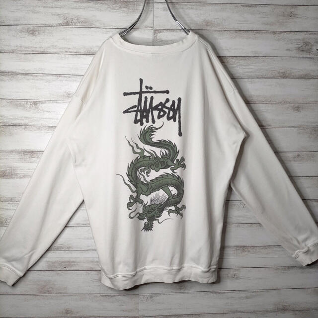 Stussy ステューシー クルーネックスウェット L ドラゴン 刺繍