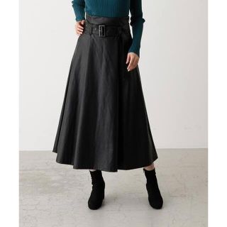 アズールバイマウジー(AZUL by moussy)のECOLEATHERHI-WAISTSKIRT/エコレザーハイウェストスカート(ロングスカート)