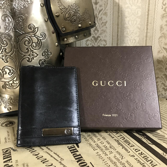 Gucci - 【美品】☆GUCCI グッチ 名刺入れ カードケース レザー 黒