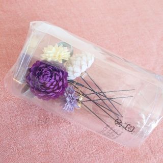 フリフ(ふりふ)の【新品未使用】ふりふ ぽんぽん菊Ｕピンセット ピンク パープル系(ヘアピン)