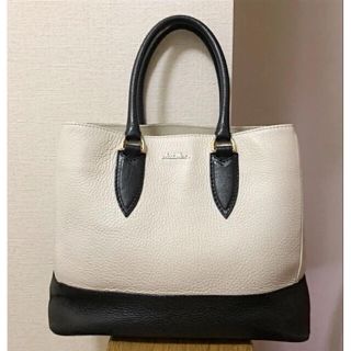 マックスマーラ(Max Mara)のMaxMara☆マックスマーラ☆本革！白黒バイカラーハンドバッグ/トートバッグ(ハンドバッグ)