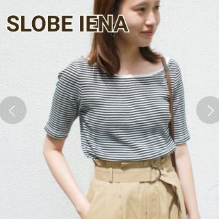 スローブイエナ(SLOBE IENA)のイエナ エアリーテレコボートネックプルオーバー リブ 黒 (カットソー(半袖/袖なし))