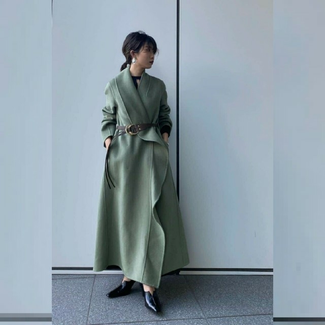 Ameri VINTAGE(アメリヴィンテージ)の【AMERI】UNDRESSED FRILL COLLAR COAT レディースのジャケット/アウター(ロングコート)の商品写真