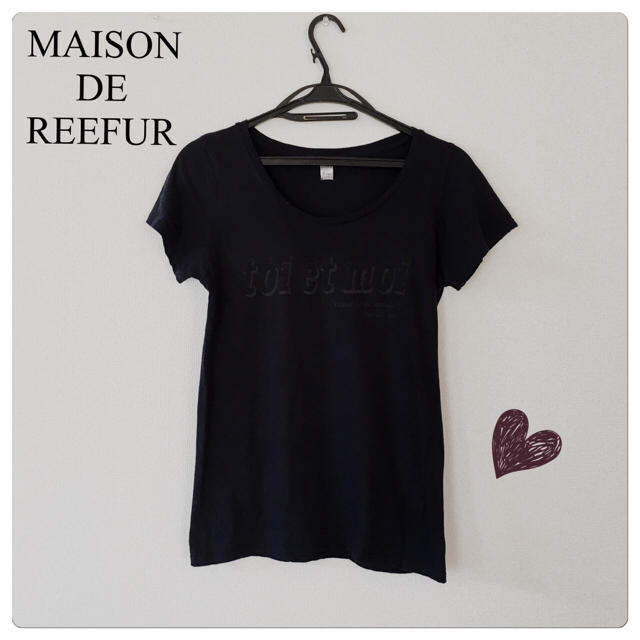 Maison de Reefur(メゾンドリーファー)のロゴTシャツ 黒 半袖 カットソー レディースのトップス(Tシャツ(半袖/袖なし))の商品写真