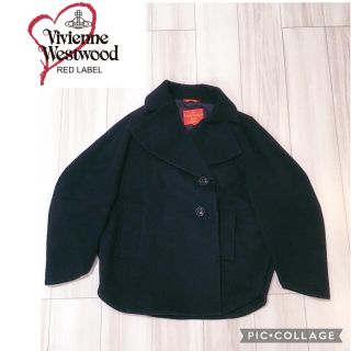 ヴィヴィアンウエストウッド(Vivienne Westwood)のvivienne ヴィヴィアンウエストウッド　Pコート ショート丈 黒(ピーコート)