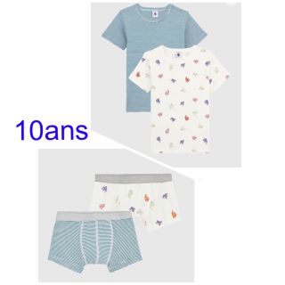 プチバトー(PETIT BATEAU)の専用　プチバトー新品半袖Tシャツ＆トランクス 2枚組  10ans/140cm(Tシャツ/カットソー)