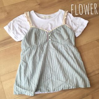 フラワー(flower)のflower❁ レース&ストライプキャミ(キャミソール)