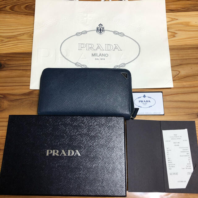 PRADA(プラダ)のPRADA  プラダ　メンズ　サフィアーノ　長財布　NAVY  美品 メンズのファッション小物(長財布)の商品写真