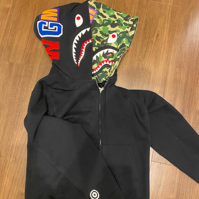 A BATHING APE ダブルフーディー シャークパーカー - パーカー