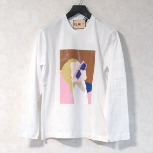 S Plan C グラフィックロングホワイト Tシャツ S Plan C グラフィックロングホワイト Tシャツ