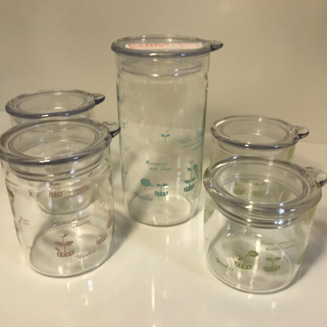 Pyrex イワキ パイレックス 耐熱ガラス製 保存容器 クリアパック 5個セット ハーブ柄の通販 By Aki S Shop パイレックスならラクマ