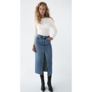 ザラ(ZARA)の【タグ付き】ZARA デニム ロングスカート S(ロングスカート)